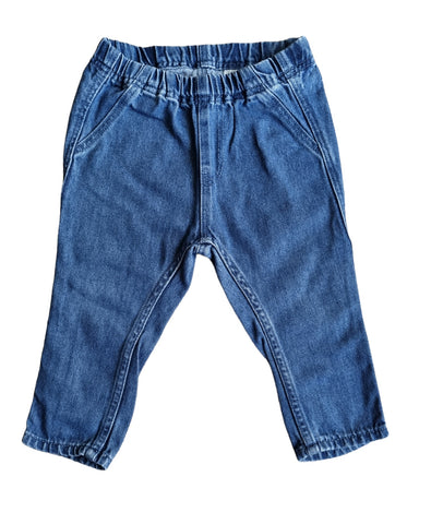 Изчистени сини дънки с имитация джобчета H&M/80см/9-12м