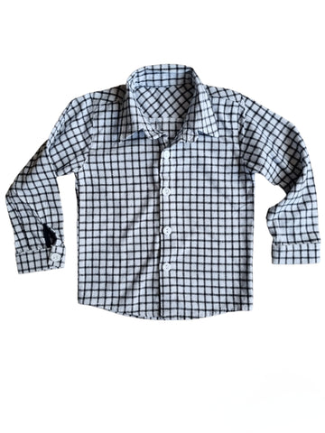 Мека карирана риза с бяло и черно /12м
