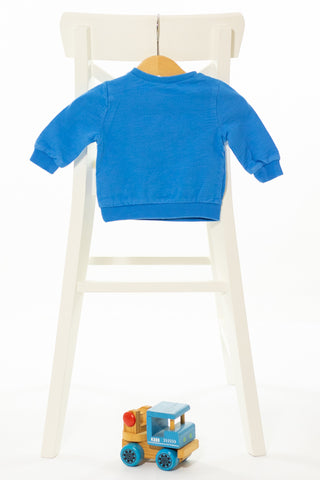 Плътна блуза в електриково син цвят със симпатична апликация, LC WAIKIKI/ 1-3м., 56-62см.