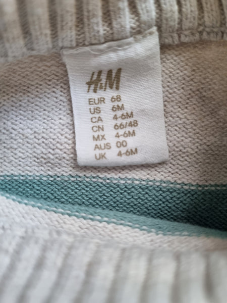 Зимен пуловер в широко райе H&M/68см/4-6м