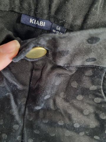 Черен плътен панталон на точки KAIBI/10/-113см/5г