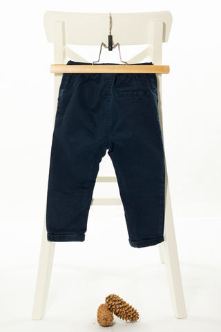 Тъмносин памучен панталон с ластична талия, NEXT/ 12-18м., 86см.