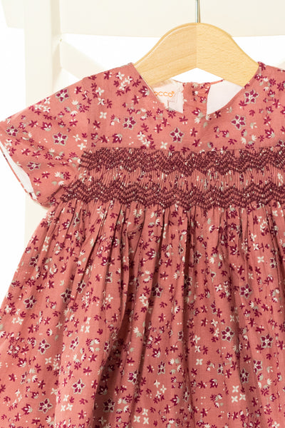 Кокетен комплект рокля и гащички в нежно горско розово на ситни цветя (С ЕТИКЕТ), GOCCO/ 6-9м.,