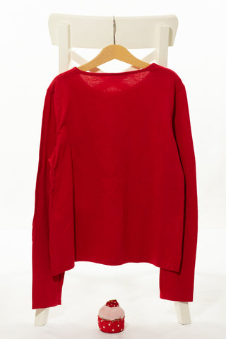 Червена памучна блуза с коледни мотиви, DESTINATION/ 12-14г., 152см.