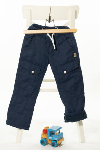 Топъл тъмносин подплатен панталон с ластична талия, KANZ WEAR/ 3г., 98см.