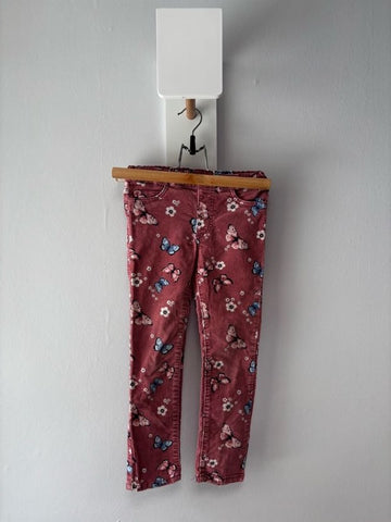 Цветни джинси пепел от рози на пеперуди и цветя H&M/110см/4-5г