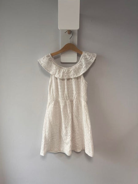 Дантелена бяла рокля H&M/122-128см/6-8г