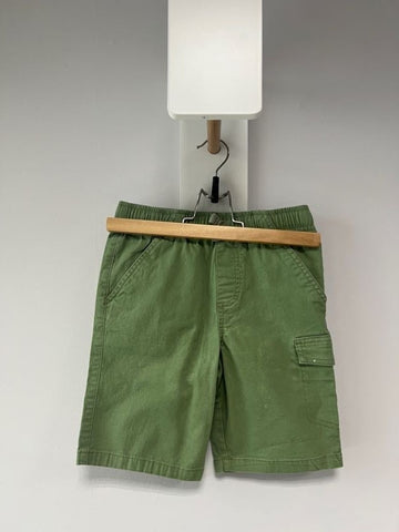 Памучни къси тревисто зелени панталони GARANIMALS/7г
