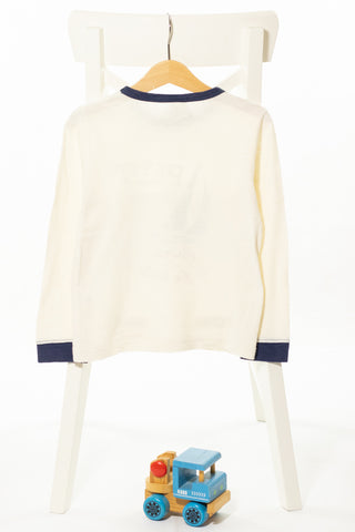 Памучна блуза с дълъг ръkав с щампа с морски мотиви, PETIT BATEAU/ 5г., 110 см.