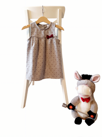 Комплект сива рокля със сърца LC Waikiki baby 9-12м  и  Болеро