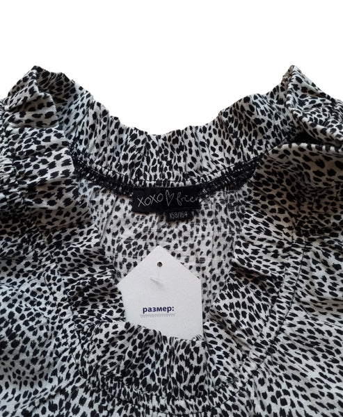 Черно - бяла блуза с дълъг ръкав XOXO/friends/ 158-164 см/12-14г.