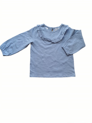 Небесно синя блуза с къдрички MNG/18-24м/92 см