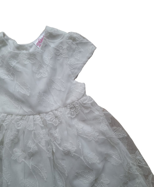 Бяла официална рокля So Cute/92см/18-24м