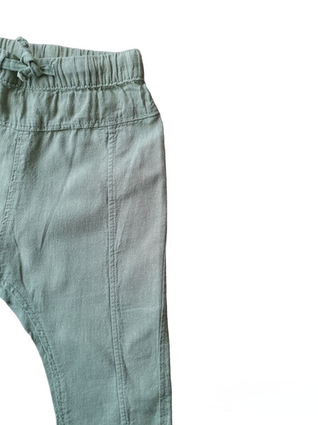 Ленени зелени панталони H&M 74см/9м