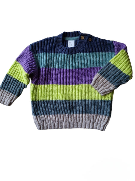 Цветен пуловер H&M/80см/12м