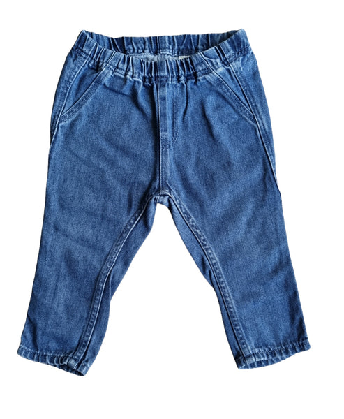 Изчистени сини дънки с имитация джобчета H&M/80см/9-12м