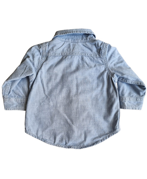 Плътна небесно синя риза babyGAP/6-12м/70 см