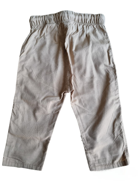 Тънък летен бежов памучен панталон H&M/80см/9-12м
