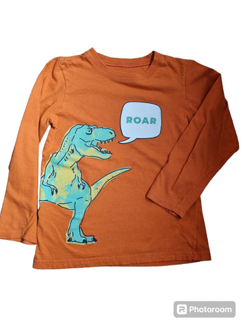 Оранжева блуза с дълъг ръкав щампа динозавър Carter's/ 7г