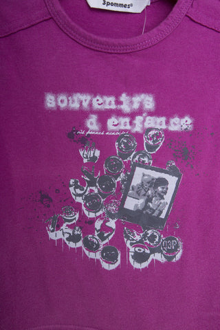 Тениска в тъмно малиново от плътен памук 3pommes (С ЕТИКЕТ) / 12м. - www.skritovskrina.com - 2