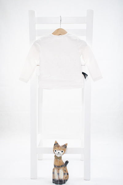 Снежнобяла блуза със слонче Luminoro /12 м