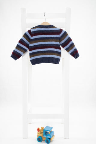 Плътен раиран пуловер с беизболен мотив Lapin House/6-9м