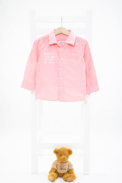 Риза на ситно каре цвят сьомга Babyface/2-2.5г