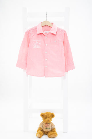 Риза на ситно каре цвят сьомга Babyface/2-2.5г