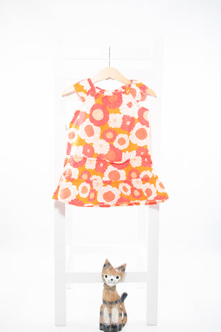 Тънка ефирна рокля в портокалов тон на волани Healthtex/ 2г