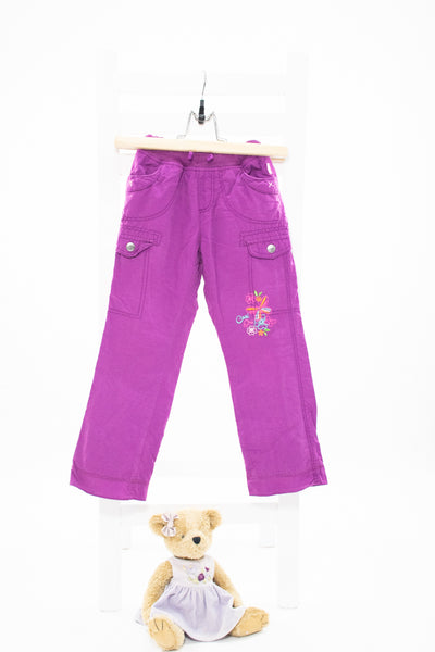 Ватиран панталон в цвят патладжан с джобове и бродерии, LC Waikiki/ 3-4г.