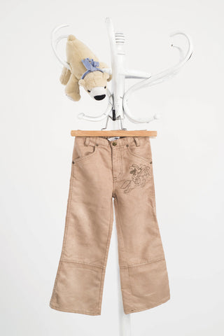 Мек панталон с широк крачол в бежово H&M/ 4-5г. (110см)