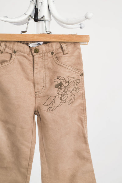 Мек панталон с широк крачол в бежово H&M/ 4-5г. (110см)