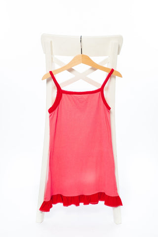 Памучна рокля-туника в коралов цвят / 4-5г.