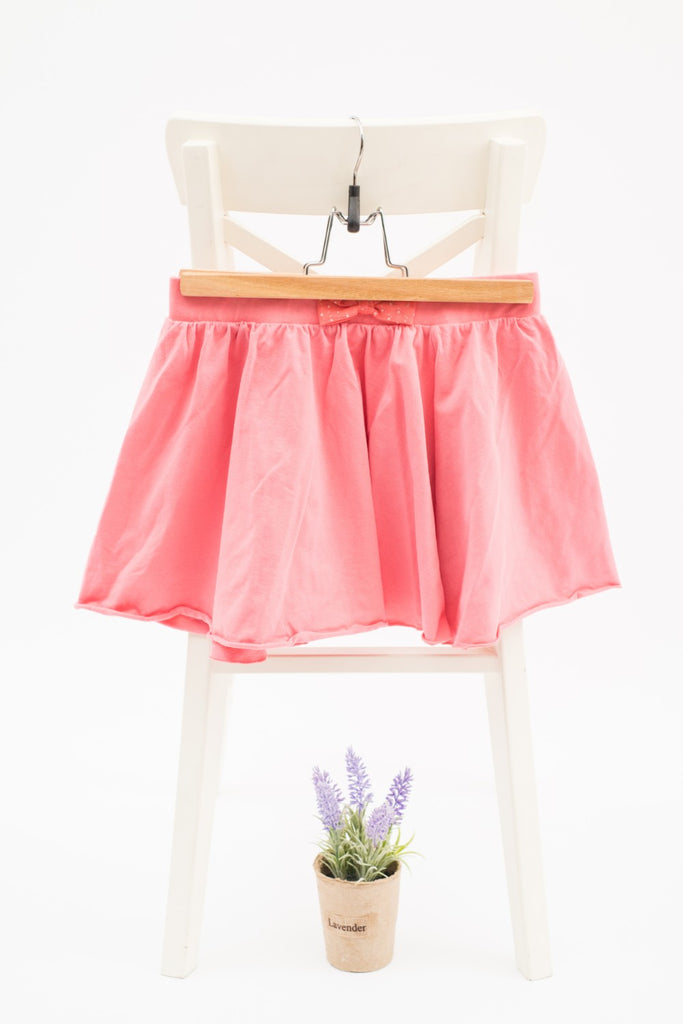 Памучна пола с блестяща панделка в прасковено розово Terranova / 12-13г.