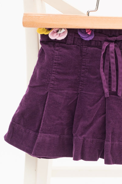 Джинсова пола във виолетово с филцови цветя H&M / 1-2г.