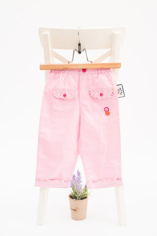 Тънък панталон в бледо розово с малки джобчета Baby Wear (С ЕТИКЕТ) / 12м.