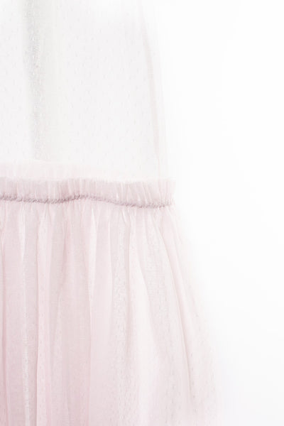 Мрежеста рокля с ниска талия в блед люляков цвят Benetton / 10-12г.