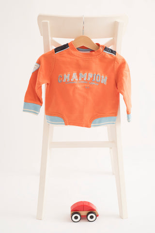 Плътна блуза в тиквено оранжево Champions / 12м.