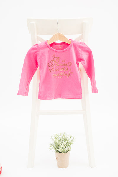 Памучна блуза в бонбонено розово Early Days / 9-12м.