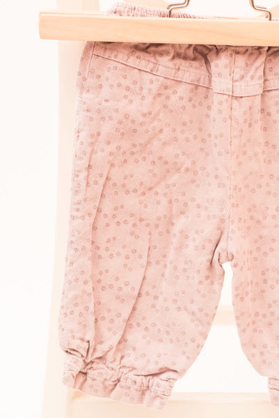 Джинсов панталон в пепелив розов цвят на малки цветчета Grain De Ble / 6м.