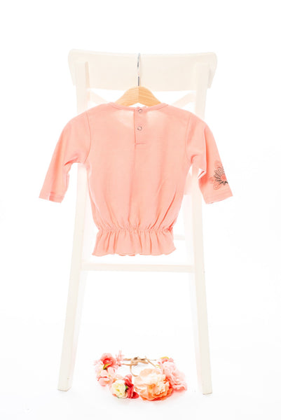Блуза с ластична талия в наситено прасковено розово Kimex (С ЕТИКЕТ) / 9м.