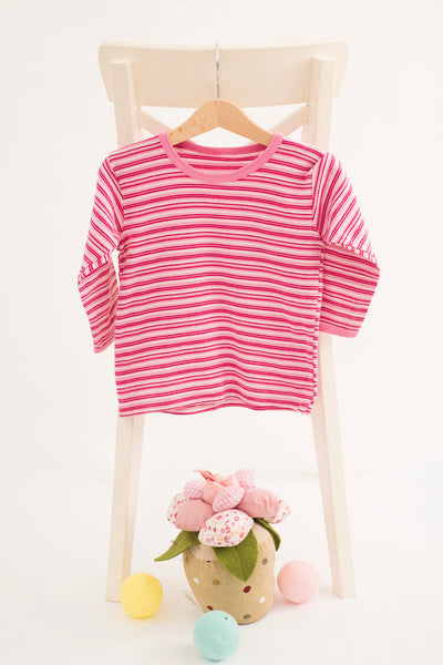 Блуза на райе в розови нюанси / 1-2г.