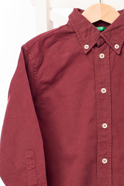 Спортно-елегантна риза в керемидено червен цвят Benetton / 5-6г.
