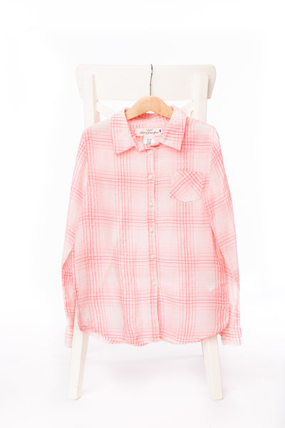 Ефирна риза на каре в неоново розово L.O.G.G. / 8-9г.