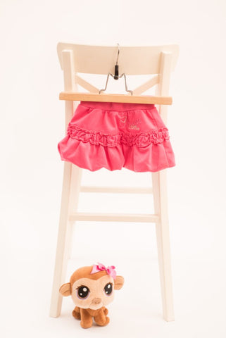 Балонеста пола с къдрички в цикламен цвят Cafei / 1г.