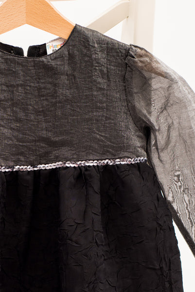 Елегантна тюлена рокля с блестящ ефект и пайети, FREIND'S / 12-18м., 80-86см.