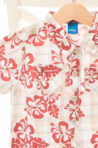 Хавайска риза на червени цветя Adams / 6-9м., 74см.