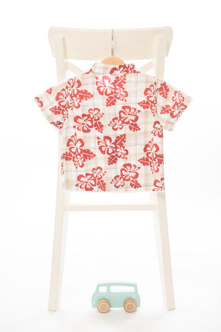 Хавайска риза на червени цветя Adams / 6-9м., 74см.