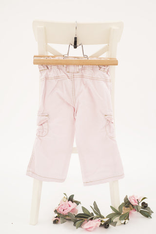 Нежно розов дънков панталон с широк крачол Smile / 2г. (92см)