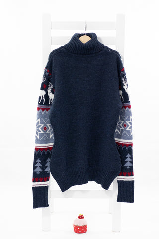 Пуловер тип поло от вълна мерино GZone / 12-13г